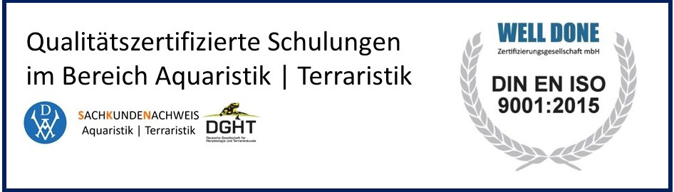 Logo Qualitätszertifizierte Schulangen im Bereich Aquaristik | Terraristik