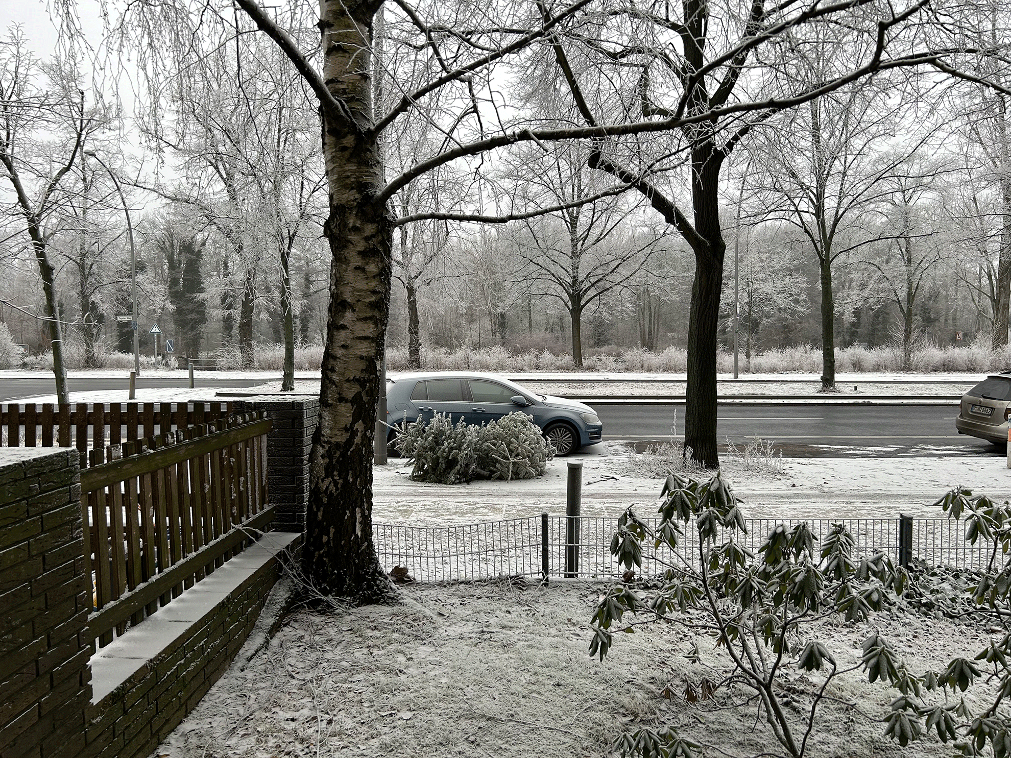 Winterszene Kanal mit Enten